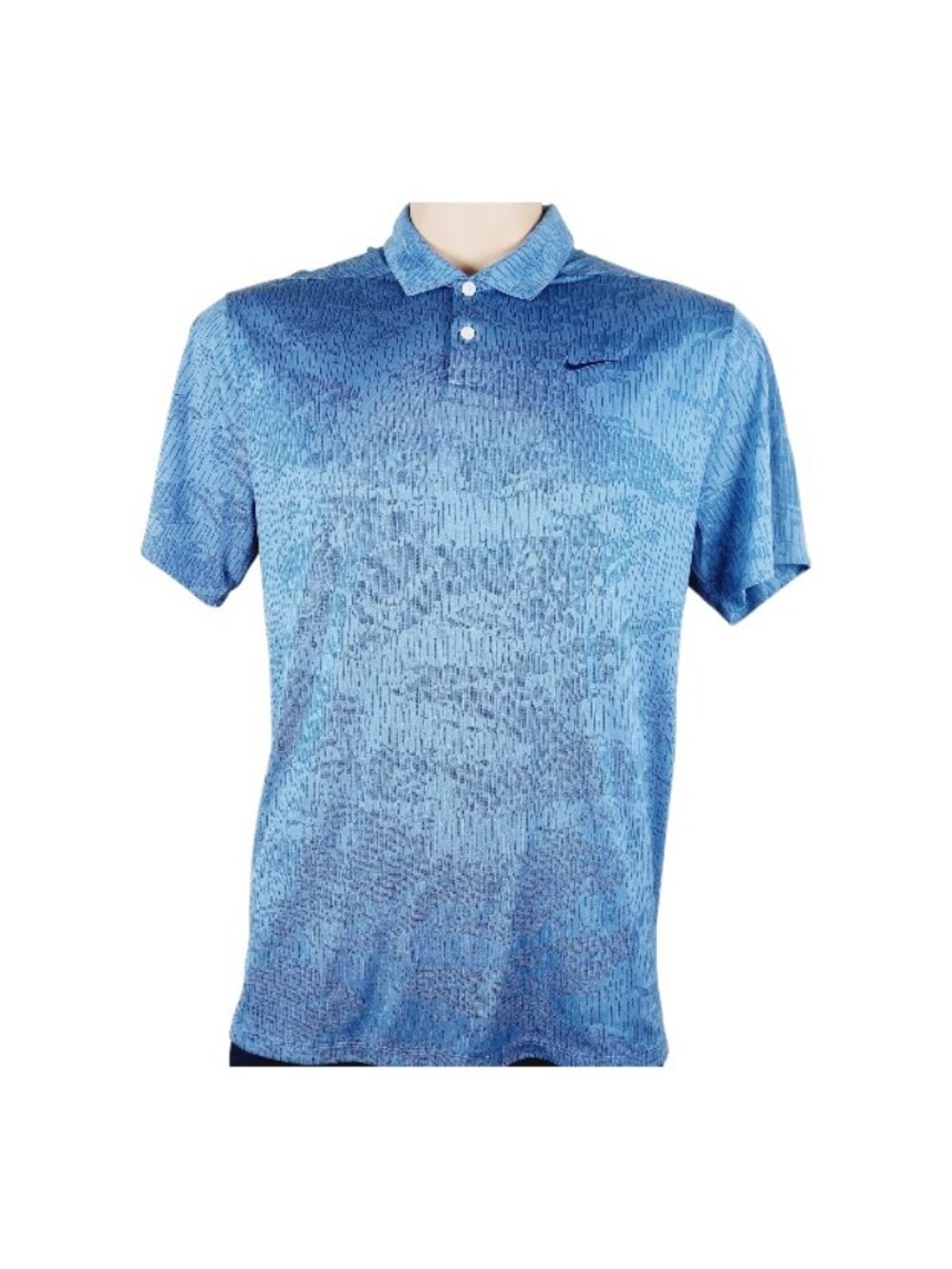 Nike Men's Star Blue Dri-Fit Camouflage Short Sleeve Golf Polo Shirt Size L
